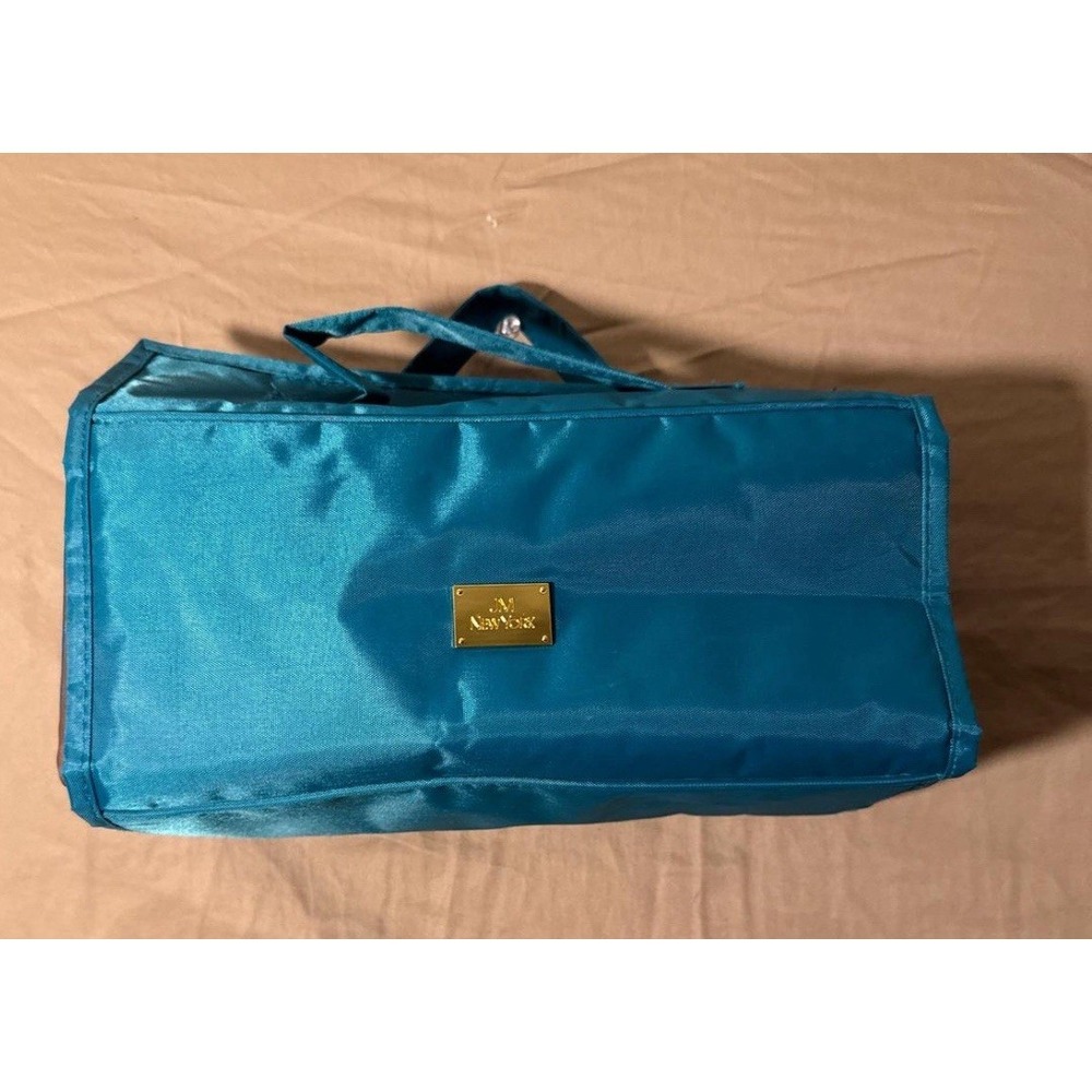 JM New York Roll Up Travel Bag Toiletries Makeup Jewelry Green 4 Sections